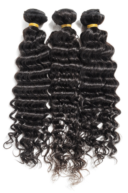 Deep curly black human hair weaves extensions bundles
